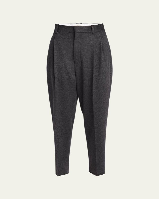 Richelle Tapered Leg Pleated Cashmere Pants